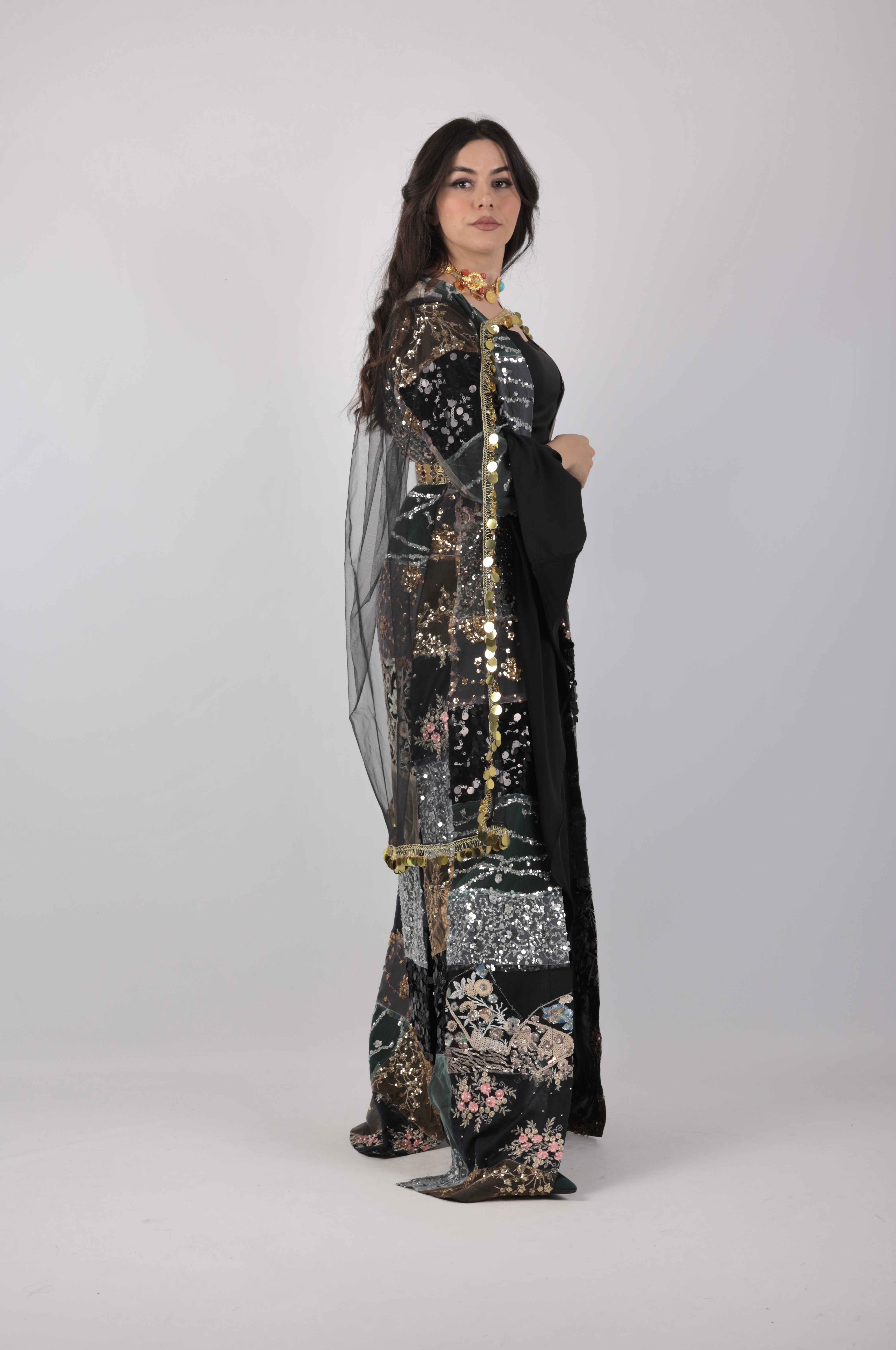 Avesta Kurdish Eco Set – Handcrafted Kawa Caftan with Embroidery