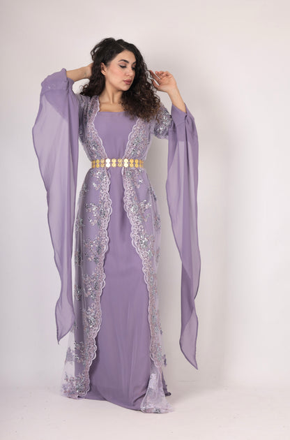 Dilber LavenderPurple – 3-Piece Kurdish Dress