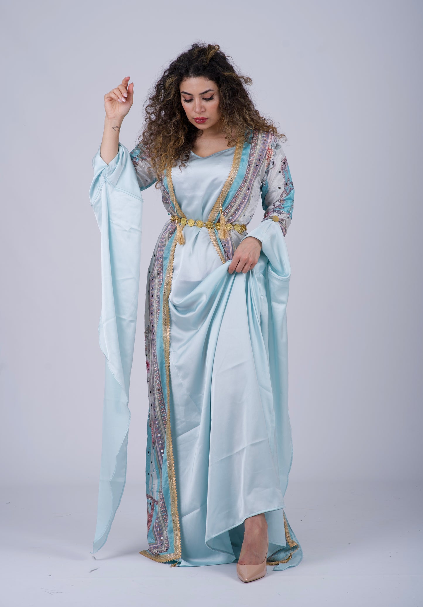 Sky Blue Kurdish Kawa – Rengîn Collection for Light Colors