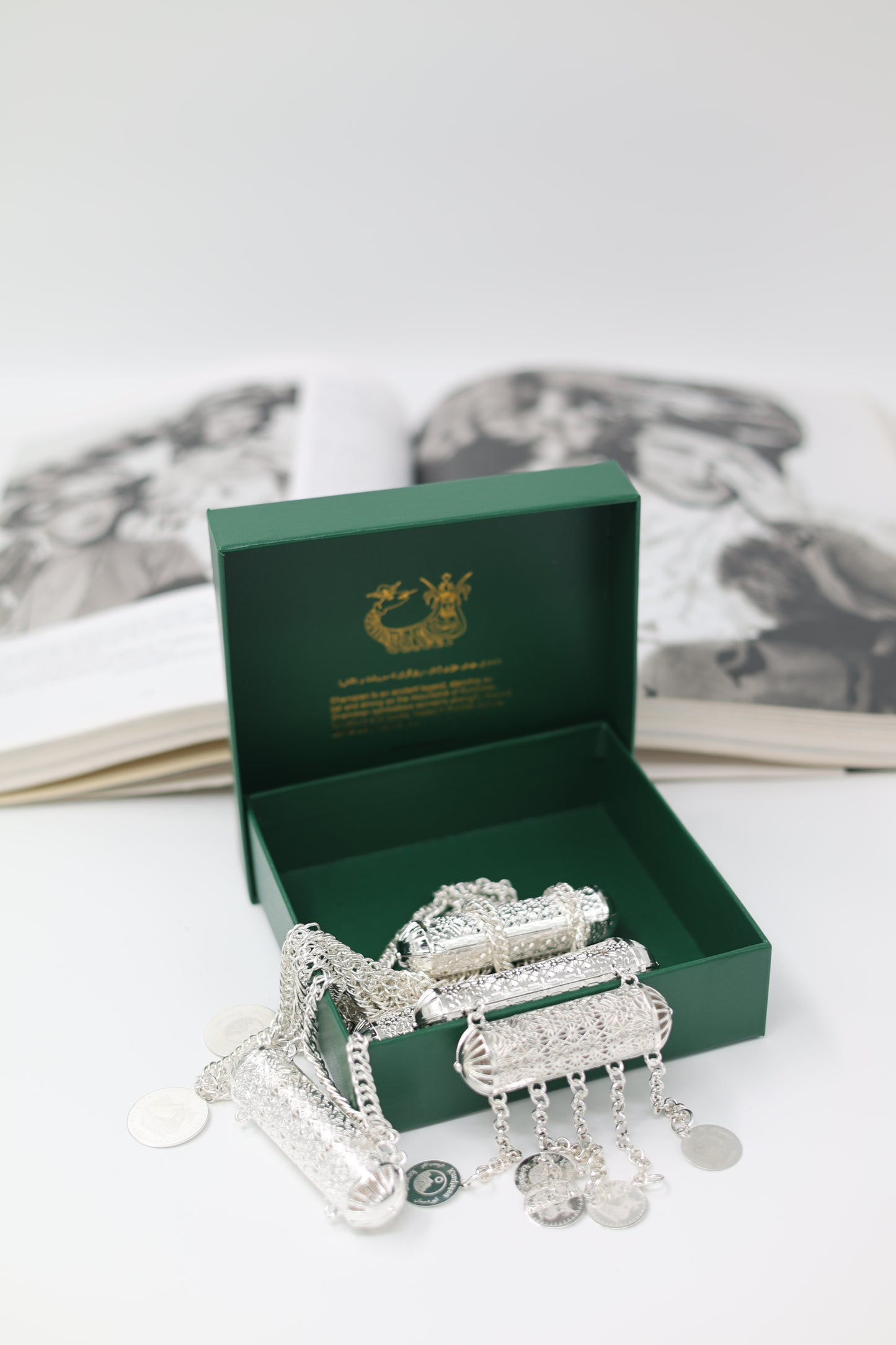 Kurdish Coin Silver -Plated Shawl Chain – “Lola Zanjir” Bridal Necklace