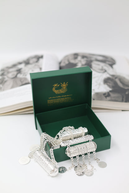 Kurdish Coin Silver -Plated Shawl Chain – “Lola Zanjir” Bridal Necklace