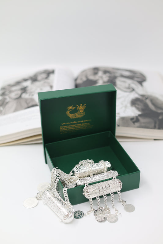 Kurdish Coin Silver -Plated Shawl Chain – “Lola Zanjir” Bridal Necklace