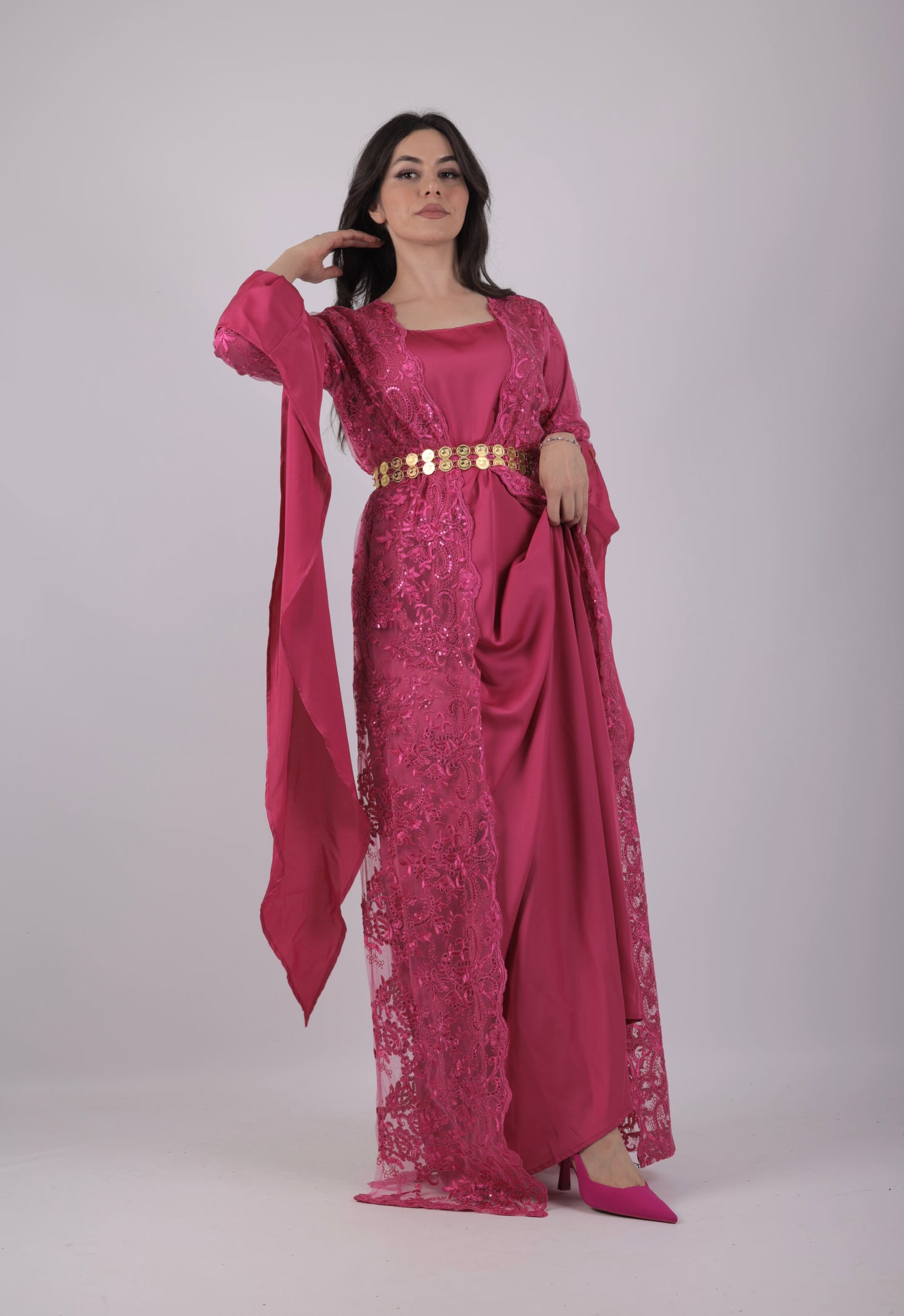 💕Sakar – 2-Piece Kurdish Dress Hot pink | Modern, Soft & Graceful