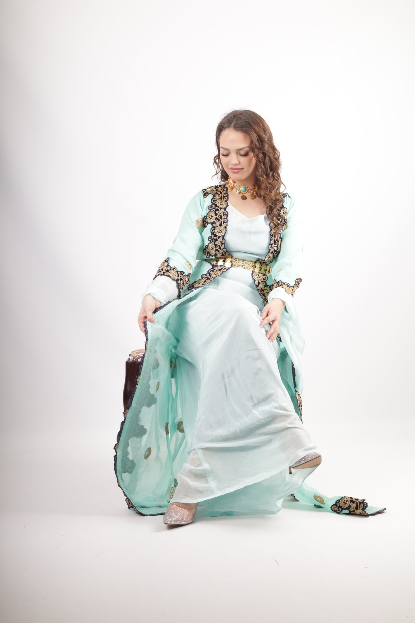 Azadi Kurdish Dress Turquoise Blue