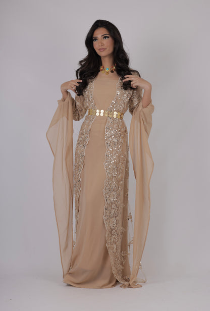 Dilber beige  - 3-Pieces including Kurdish Dress
