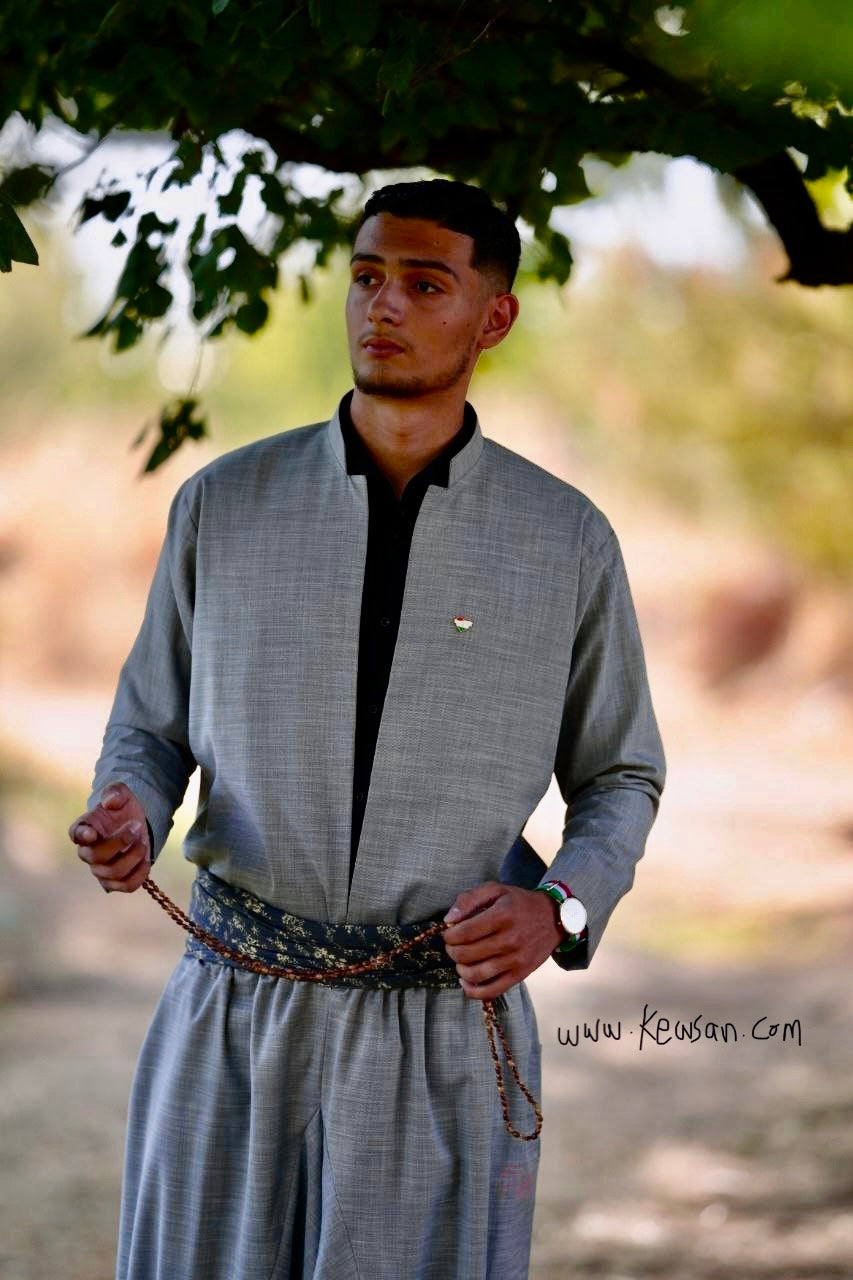 Kurdish Outfit Man in Grey