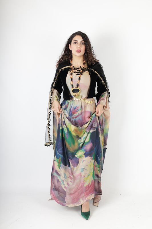 Chnar  Kurdish Dress complete with Salte velvet 4 items