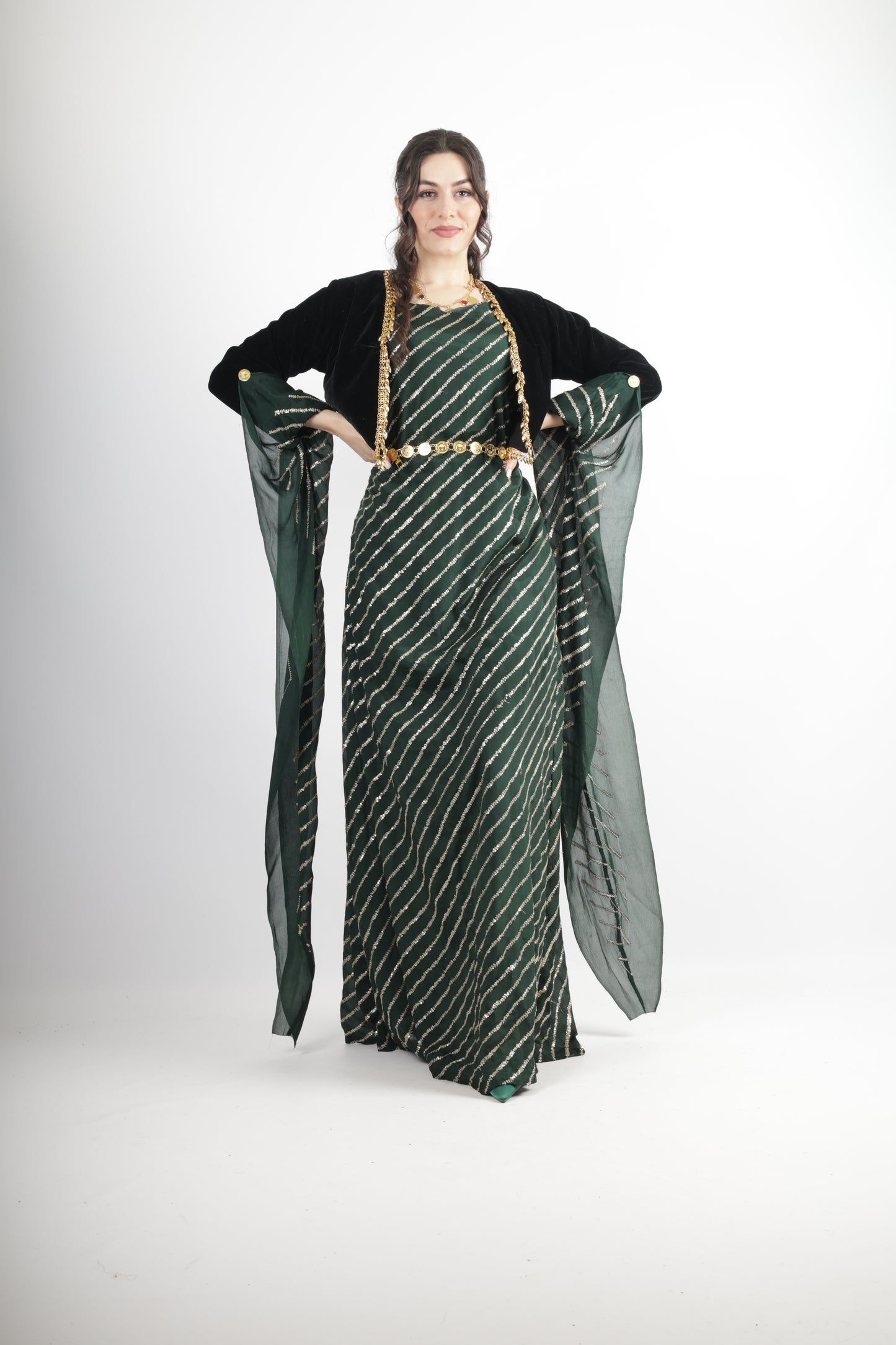 kresha Kurdish Dark Green set 3 items