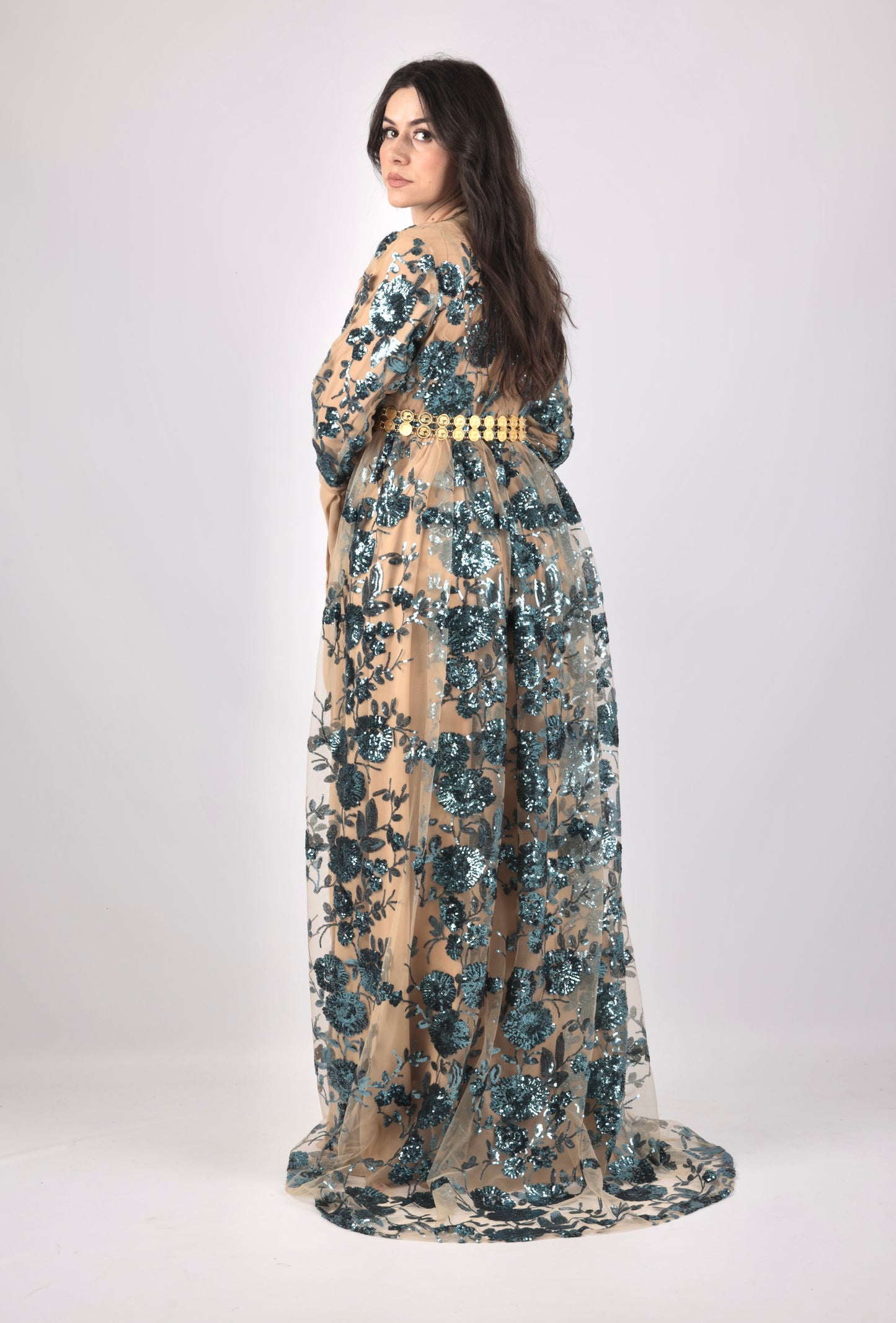 🩵 Dildar Collection – Badini Style in Turquoise Sequins 🩵