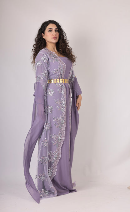 Dilber LavenderPurple – 3-Piece Kurdish Dress