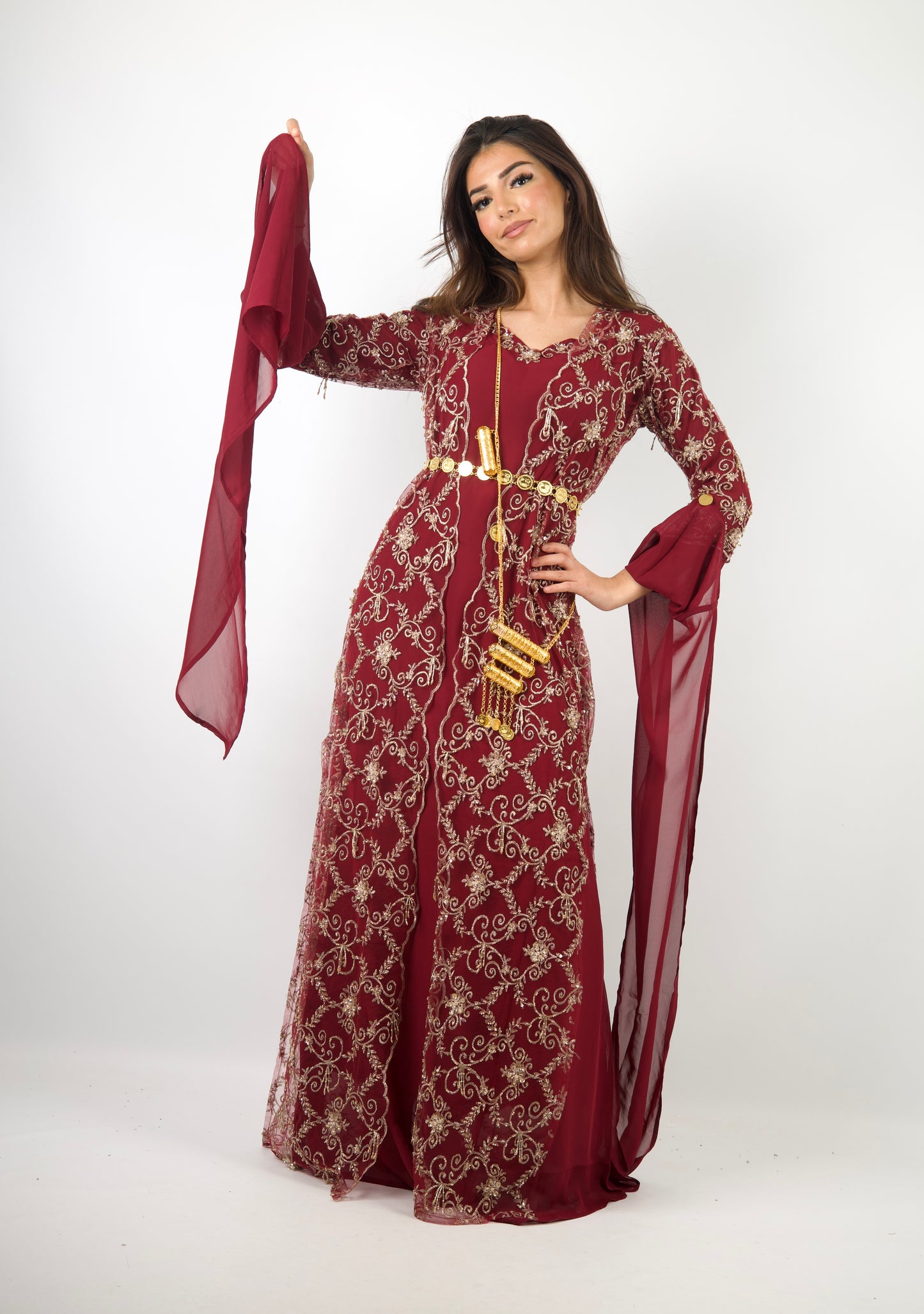 Awaz Dress – Burgundy 3 items