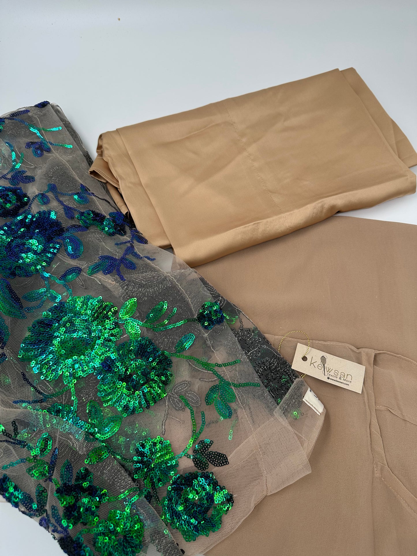 Dildar Grün/Blau Kurdisches Komplettkleid