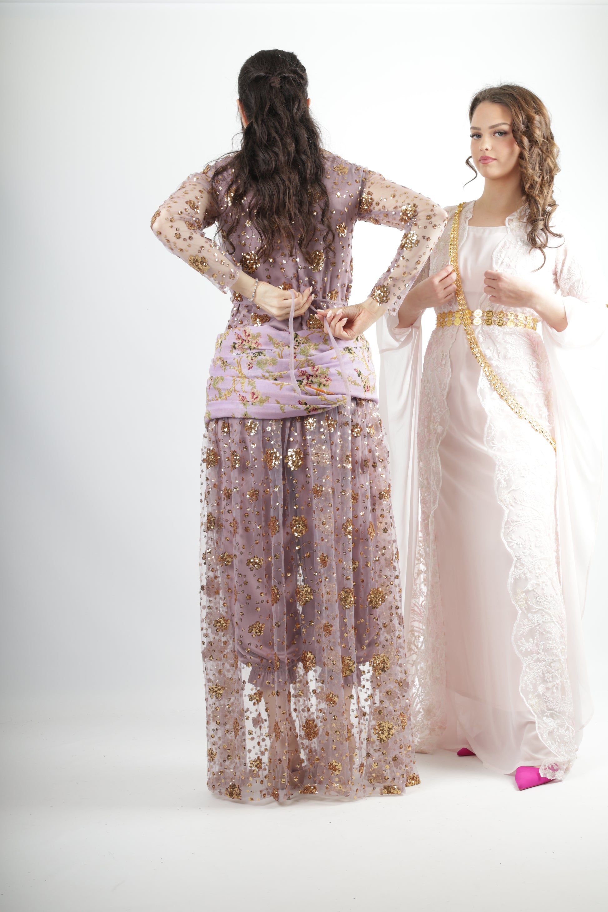 Chro SEQZI Lavender dress, Mukryani Saqezi style from Rojhalat Kurdistan