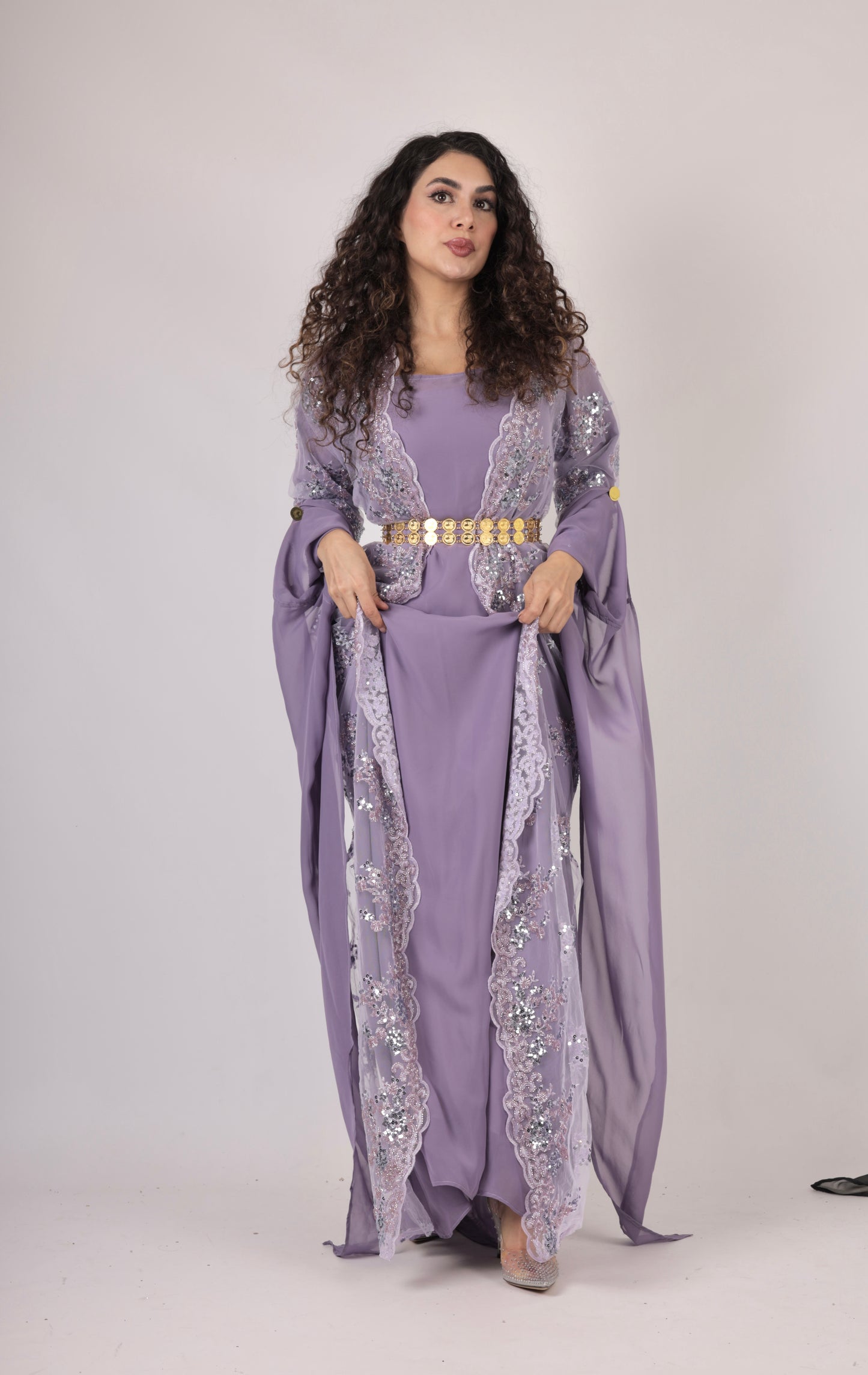 Dilber LavenderPurple – 3-Piece Kurdish Dress