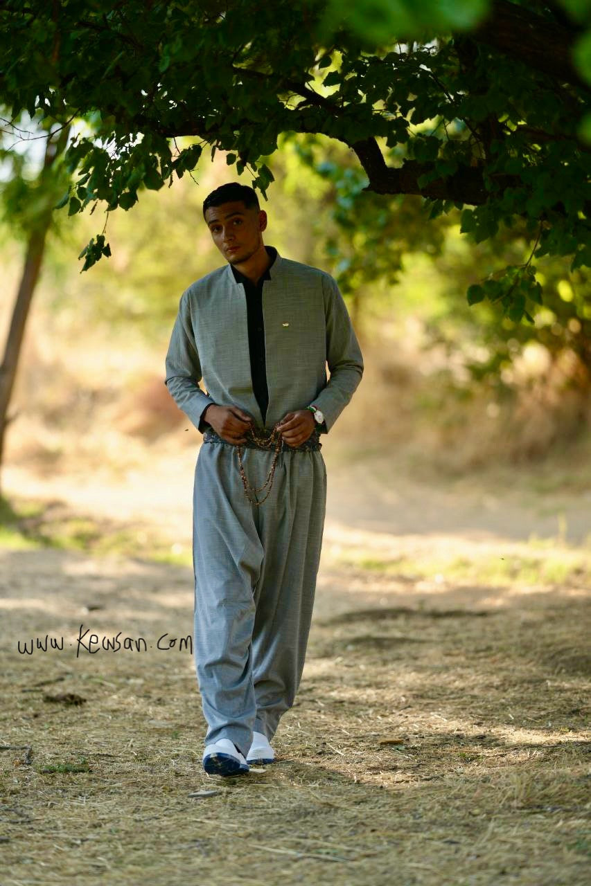 Kurdish Outfit Man in Grey