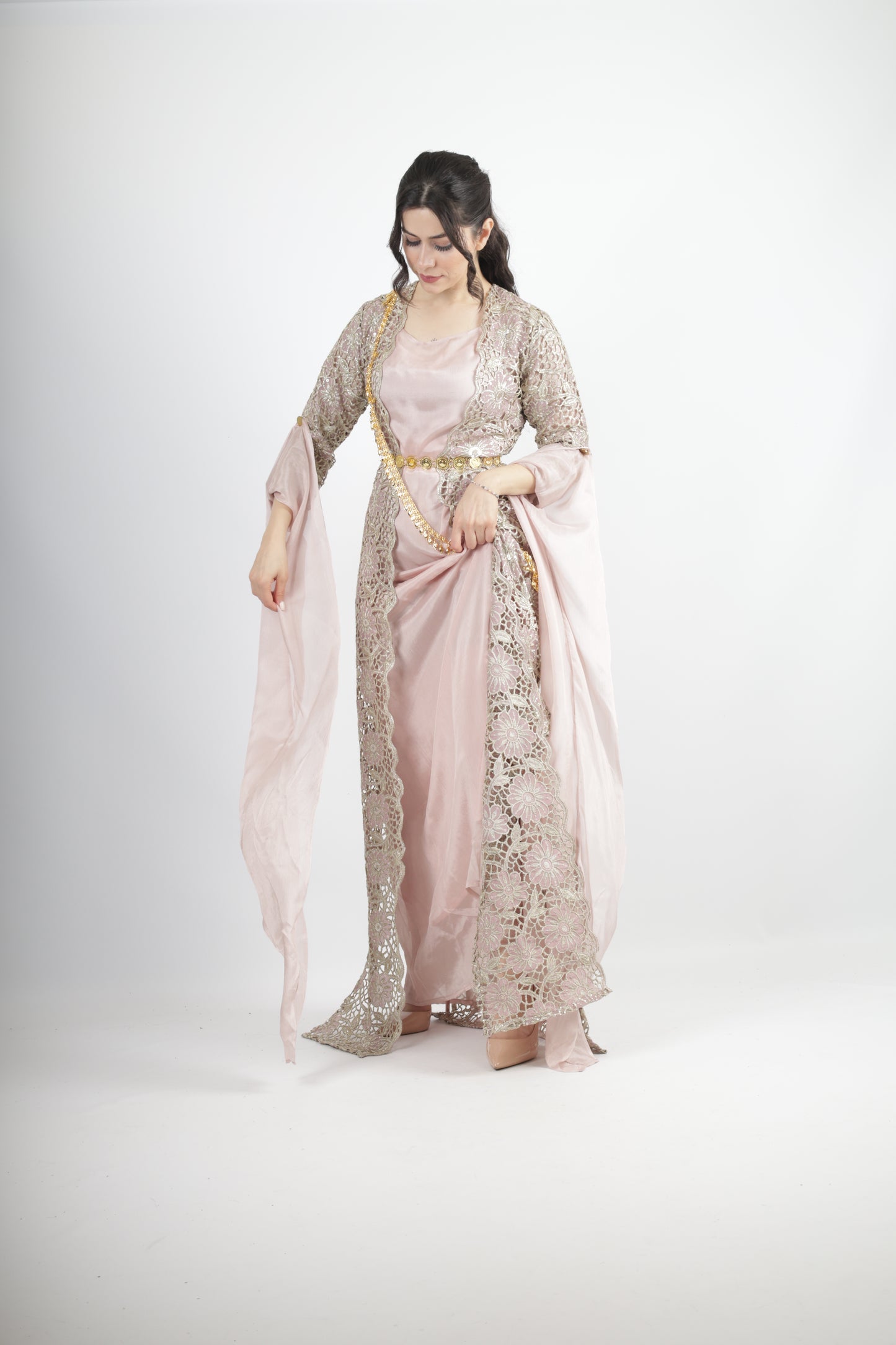 Dicla Kurdish Dress – Luxury Cutwork Collection Rosa