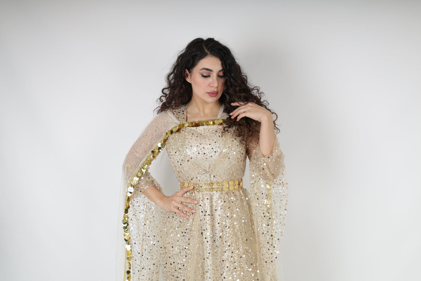 Dark Green Kurdish Kawa Dress Set – Badini Style with Kras, Kolwane & Underdress 4 items