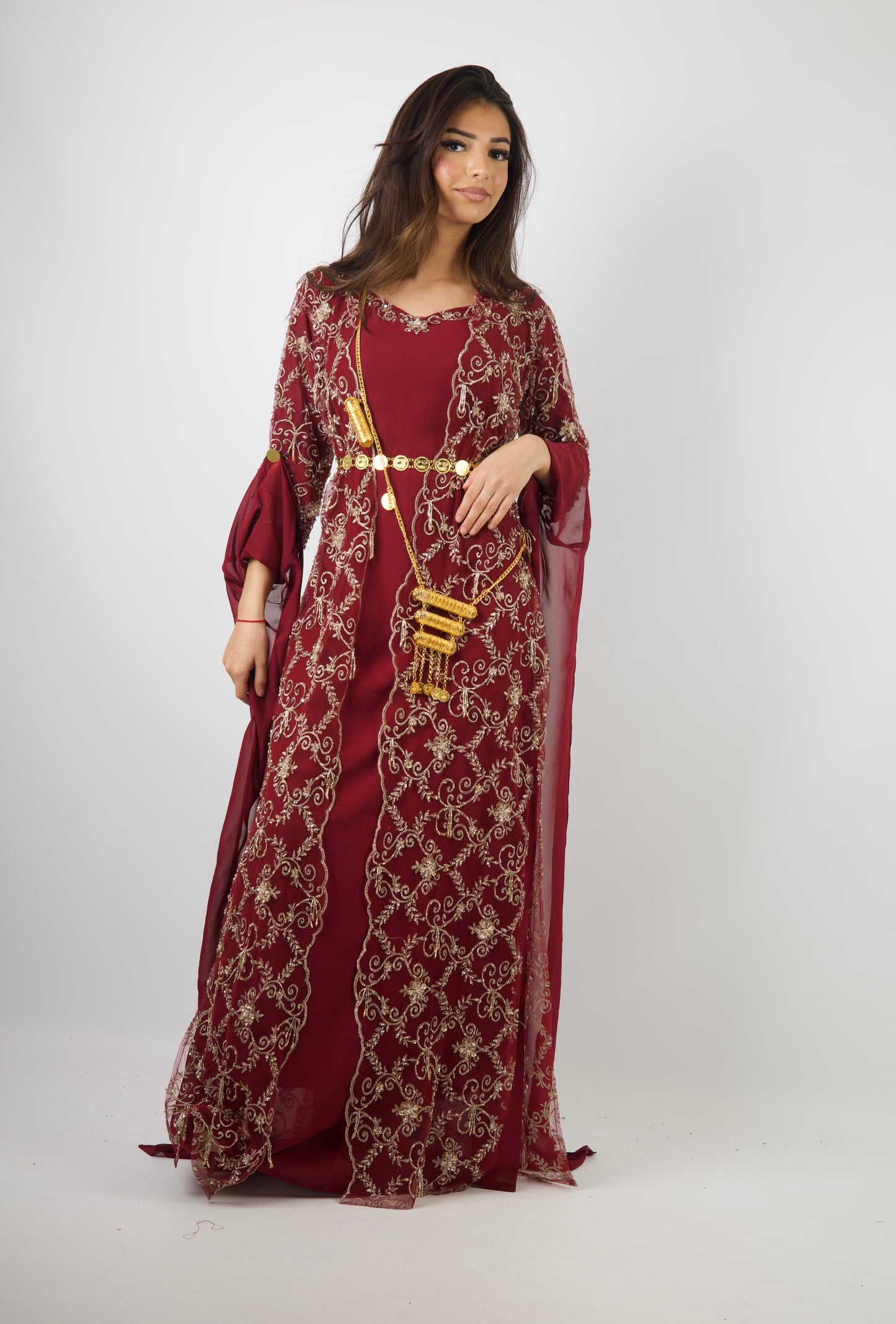 Awaz Dress – Burgundy 3 items