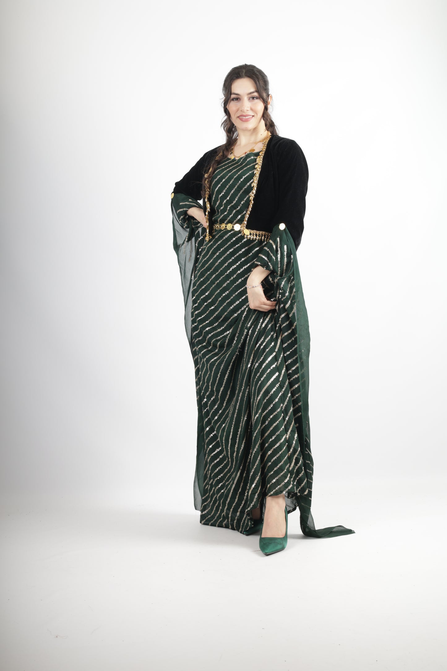 kresha Kurdish Dark Green set 3 items