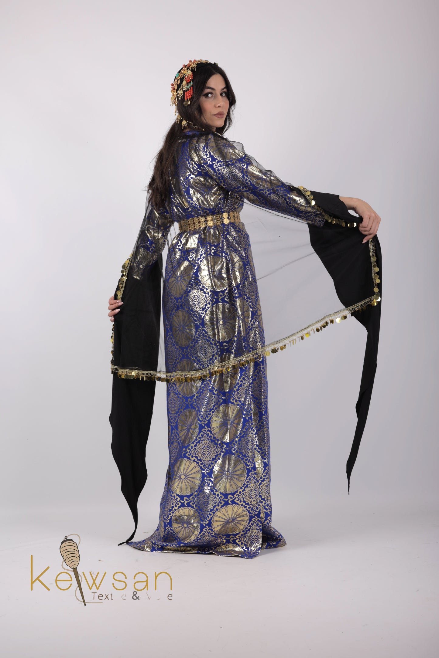 Kurdish Dress Hafse Xan 2 items Carbon blue