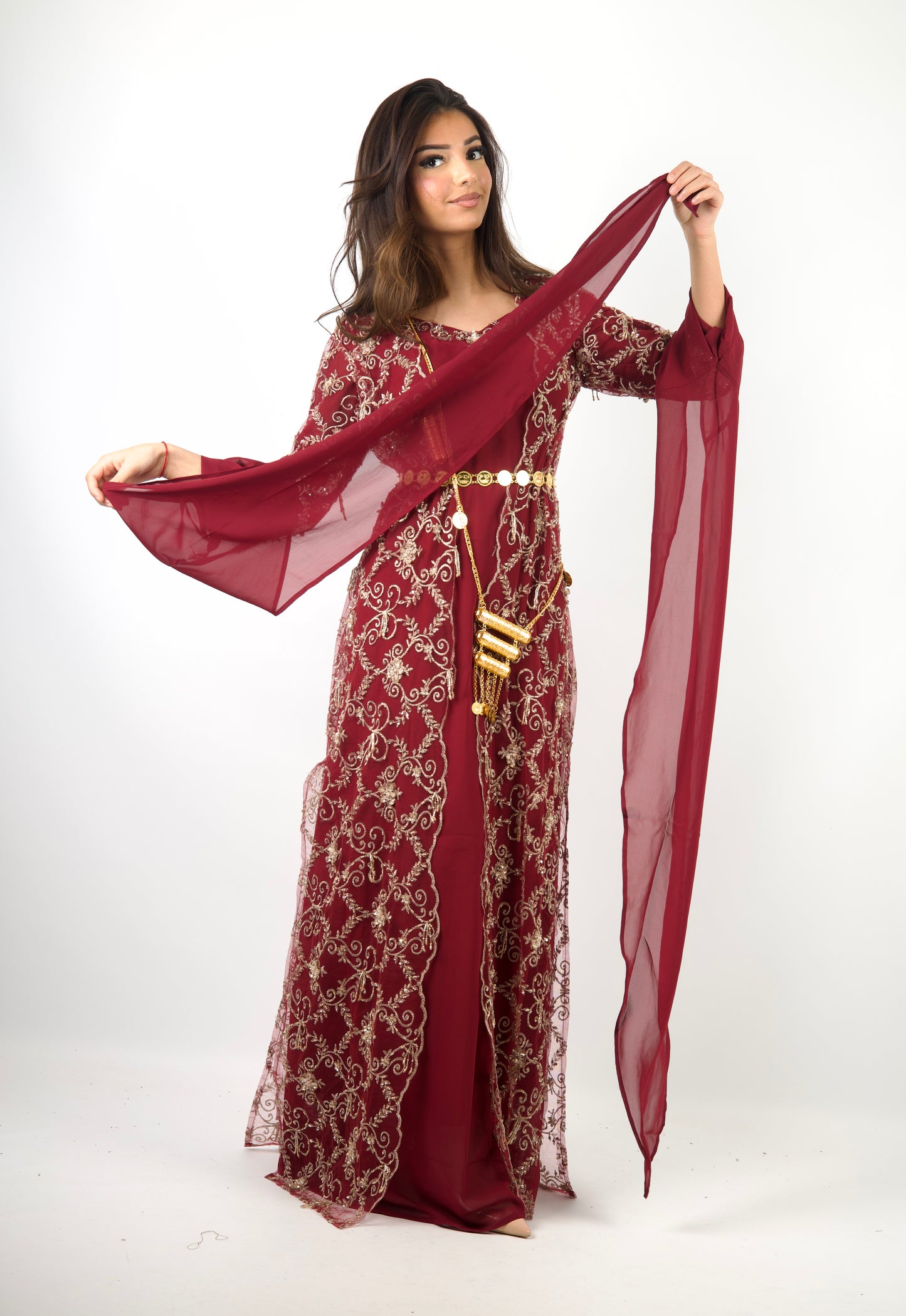 Awaz Dress – Burgundy 3 items