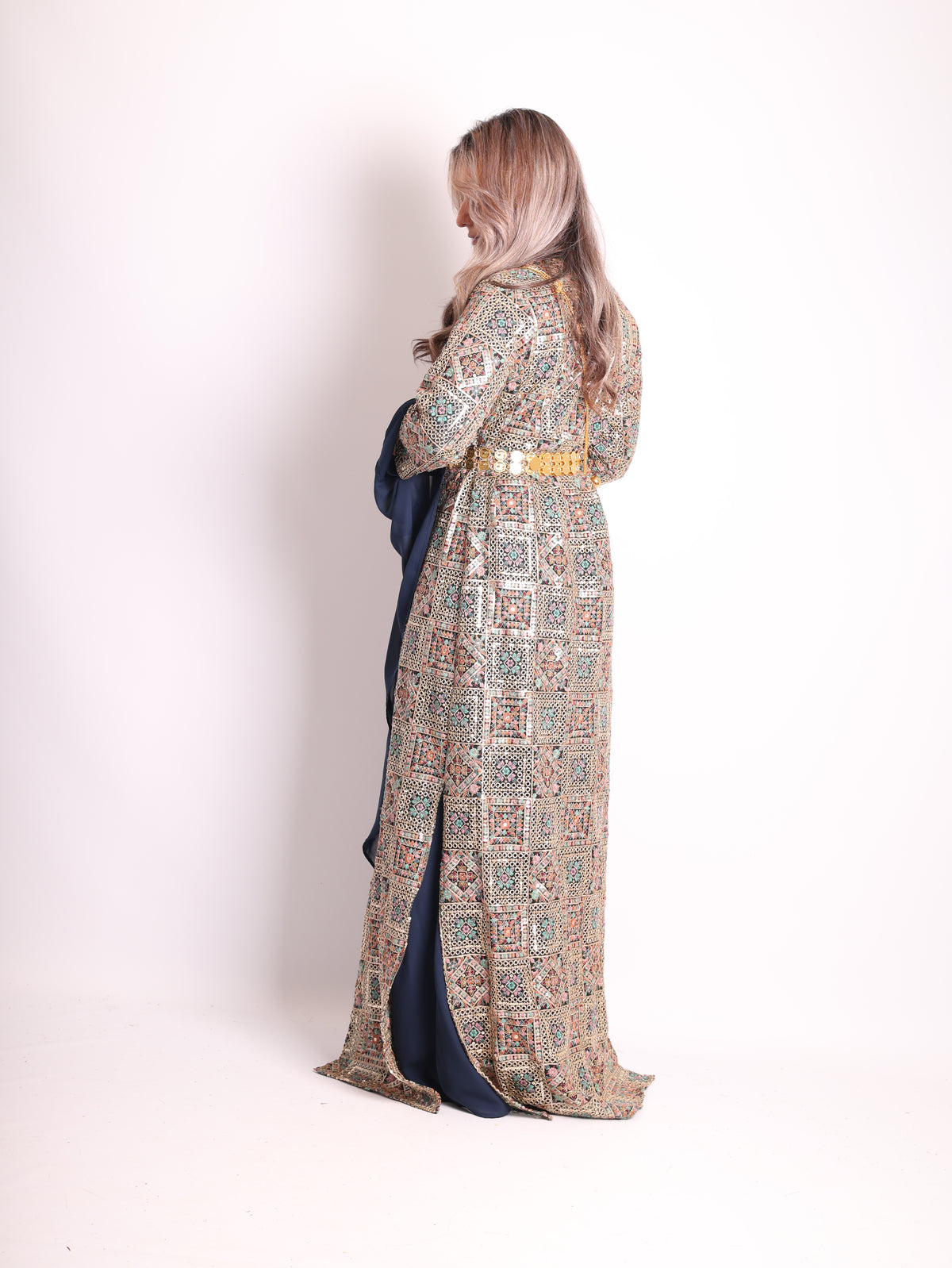 Cudi / Judi Kurdish Dress Navy blue  – Luxury Embroidered 3-Piece Se