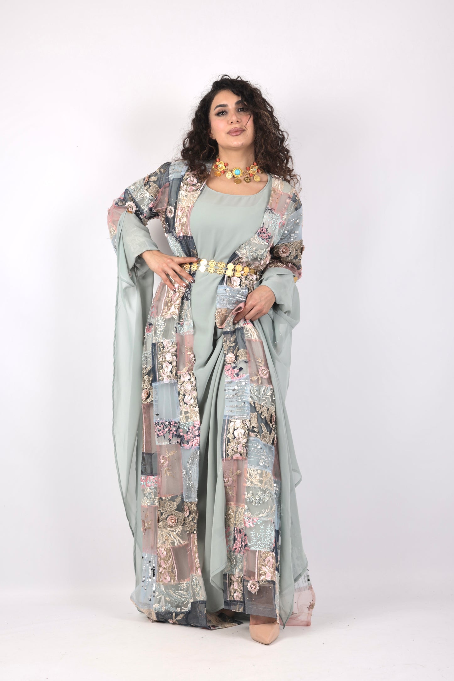 Azhin– Exclusive Kurdish Eco Set  Handcrafted • Sustainable • Meaningful  3 items and includes Belt and Arm pins as gift