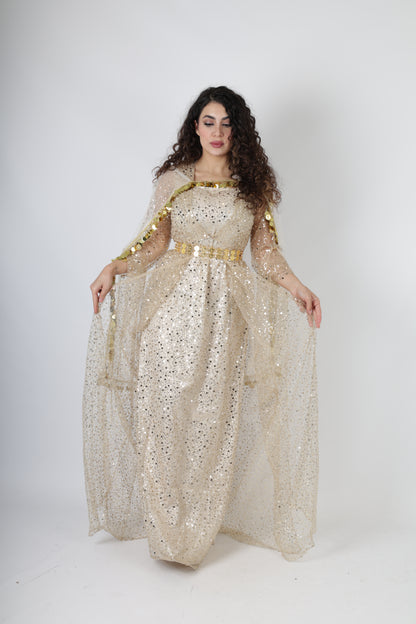 Dark Green Kurdish Kawa Dress Set – Badini Style with Kras, Kolwane & Underdress 4 items