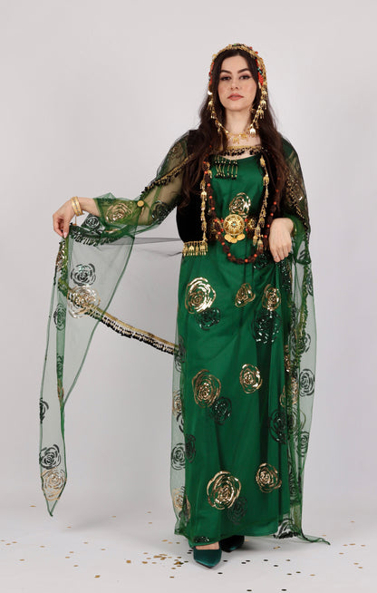 Nishtman Green Kiras + underKewsan textile and more Kurdish women, Kurdish clothes, Kurdische kleider