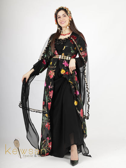 Delnia Kurdish Dress Hand Printed 3 items