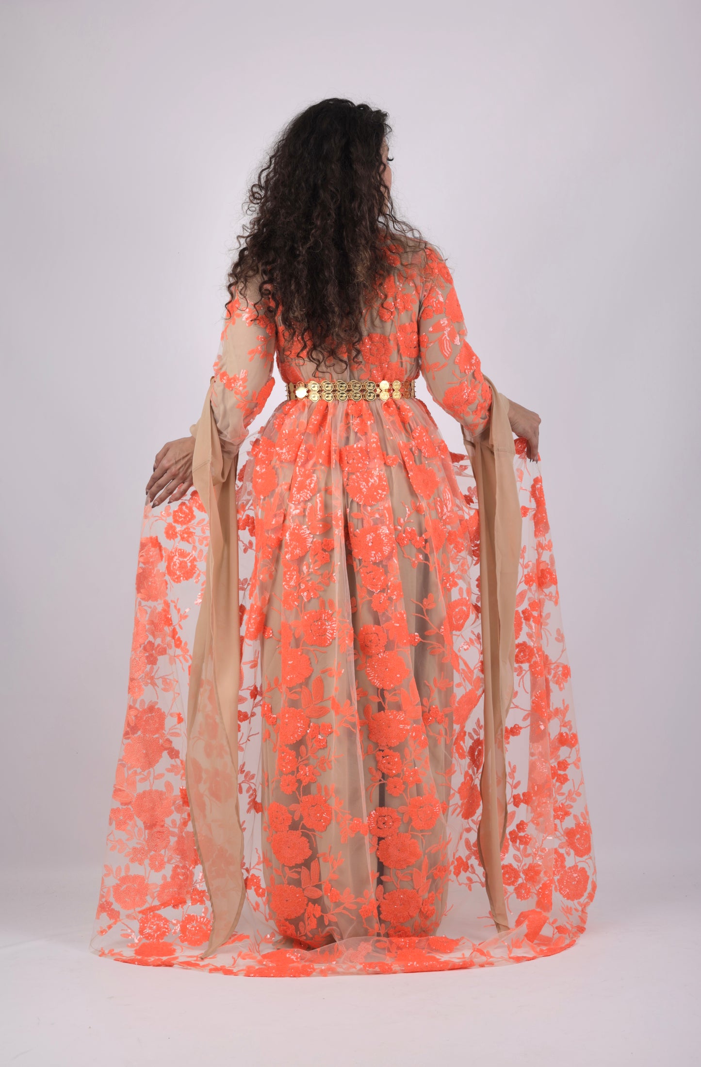 🧡 Dildar Collection – Badini Style in Orange Sequins 🧡