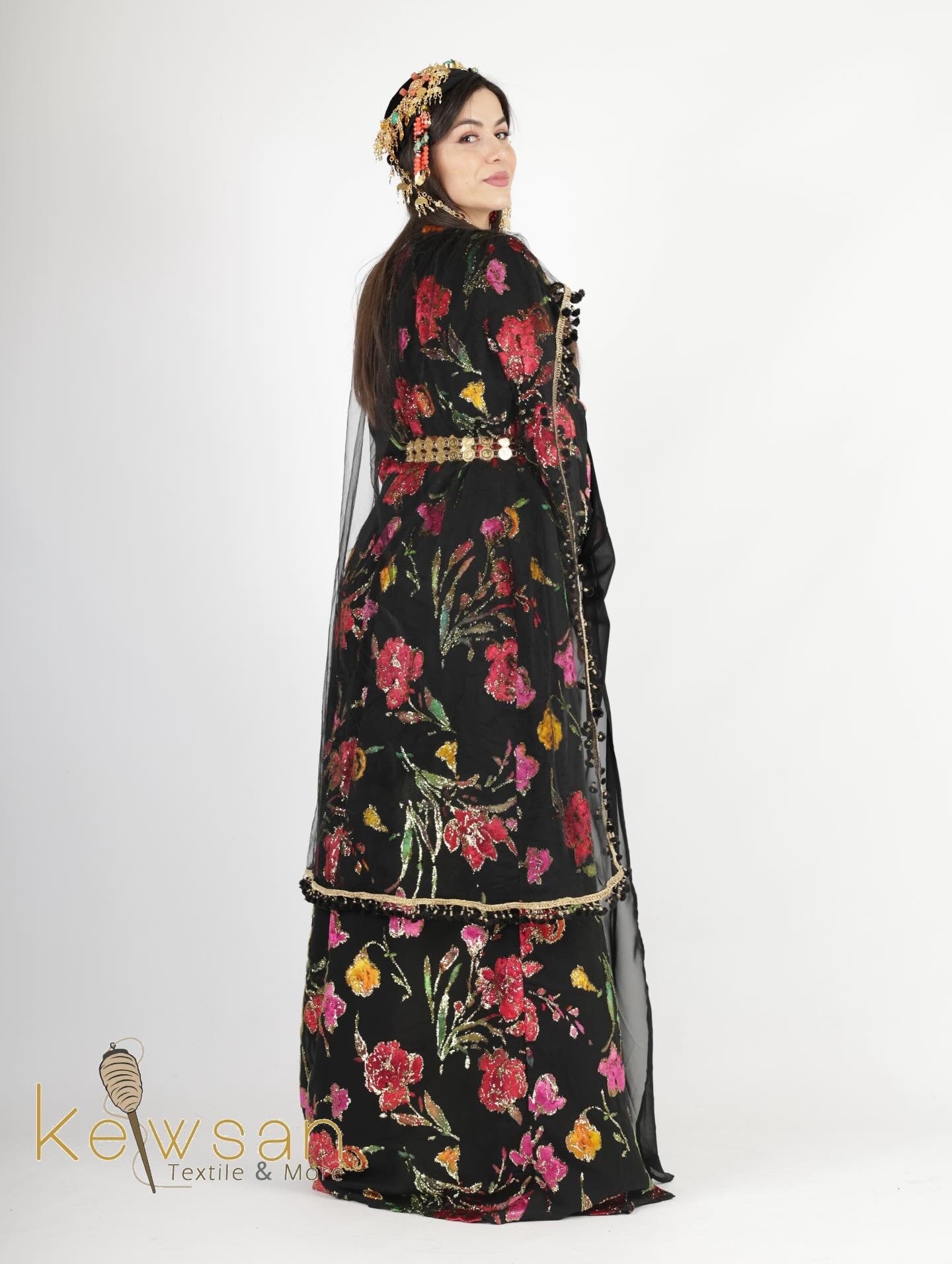 Delnia Kurdish Dress Hand Printed 3 items