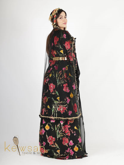 Delnia Kurdish Dress Hand Printed 3 items
