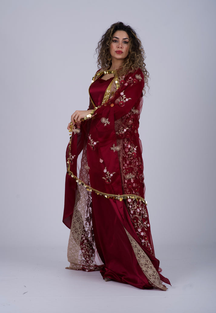 Felted Wool Dress From Kyrgyzstan - Red