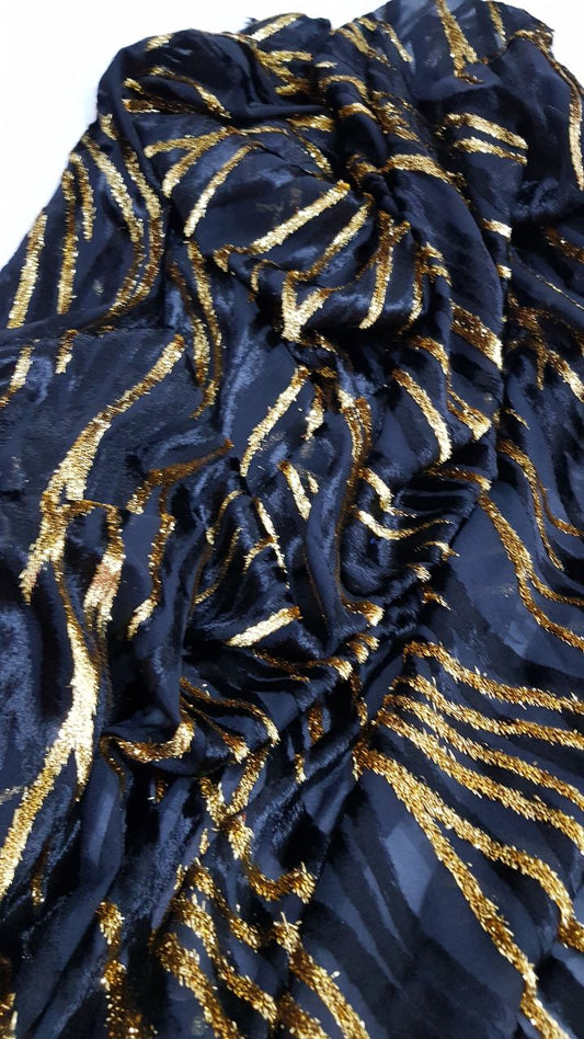 Textile - Lurex Black Velvet Jacquard(meter)