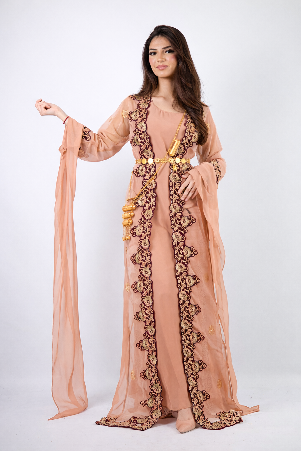 Azadi Kurdish Dresd Apricot/Champagen