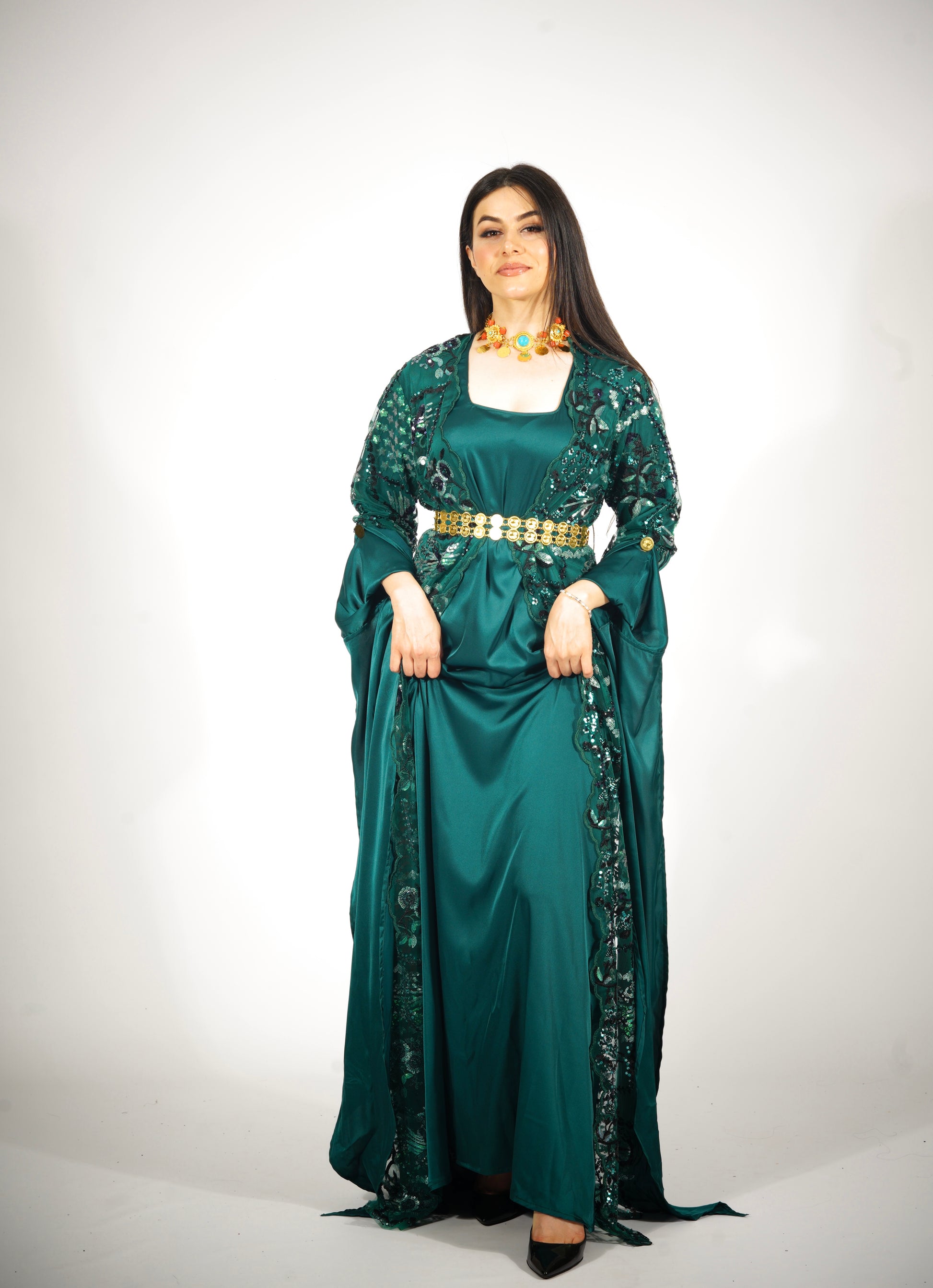 Naxshin Green Kurdish Clothes