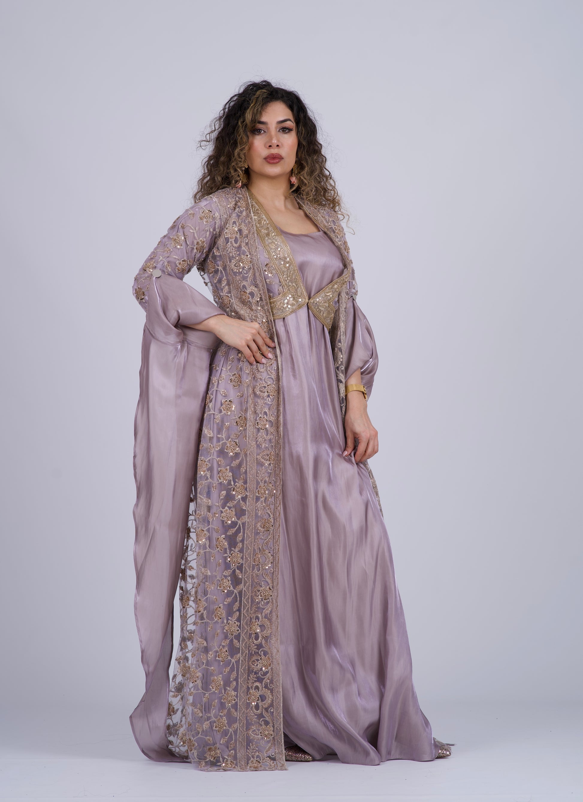 Crystal kurdish dress pastel purple kurdish cloth