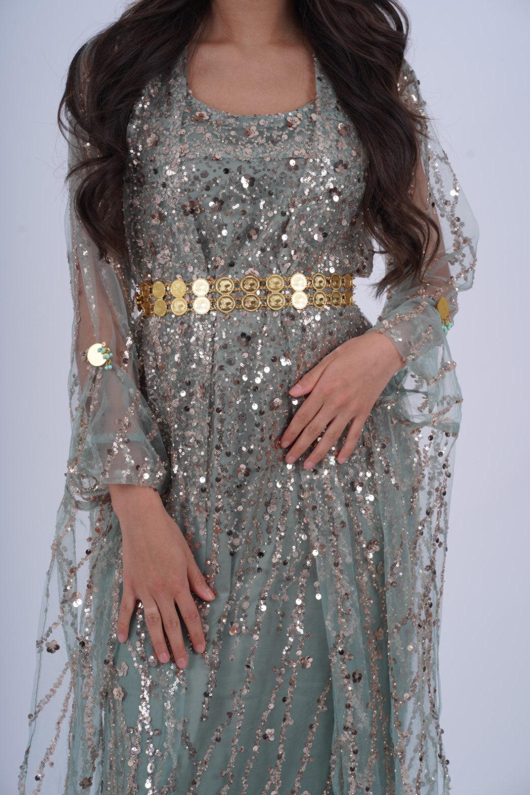 Newroz Mint Green Luxury Kurdish Dress Elegant Traditional Dress with Golden Crystal Embroidery Kurdish Clothes by Kewsan Newroz Mint Green Luxury Kurdish Dress Elegant Traditional Dress with Golden Crystal Embroidery Kurdish Clothes by Kewsan