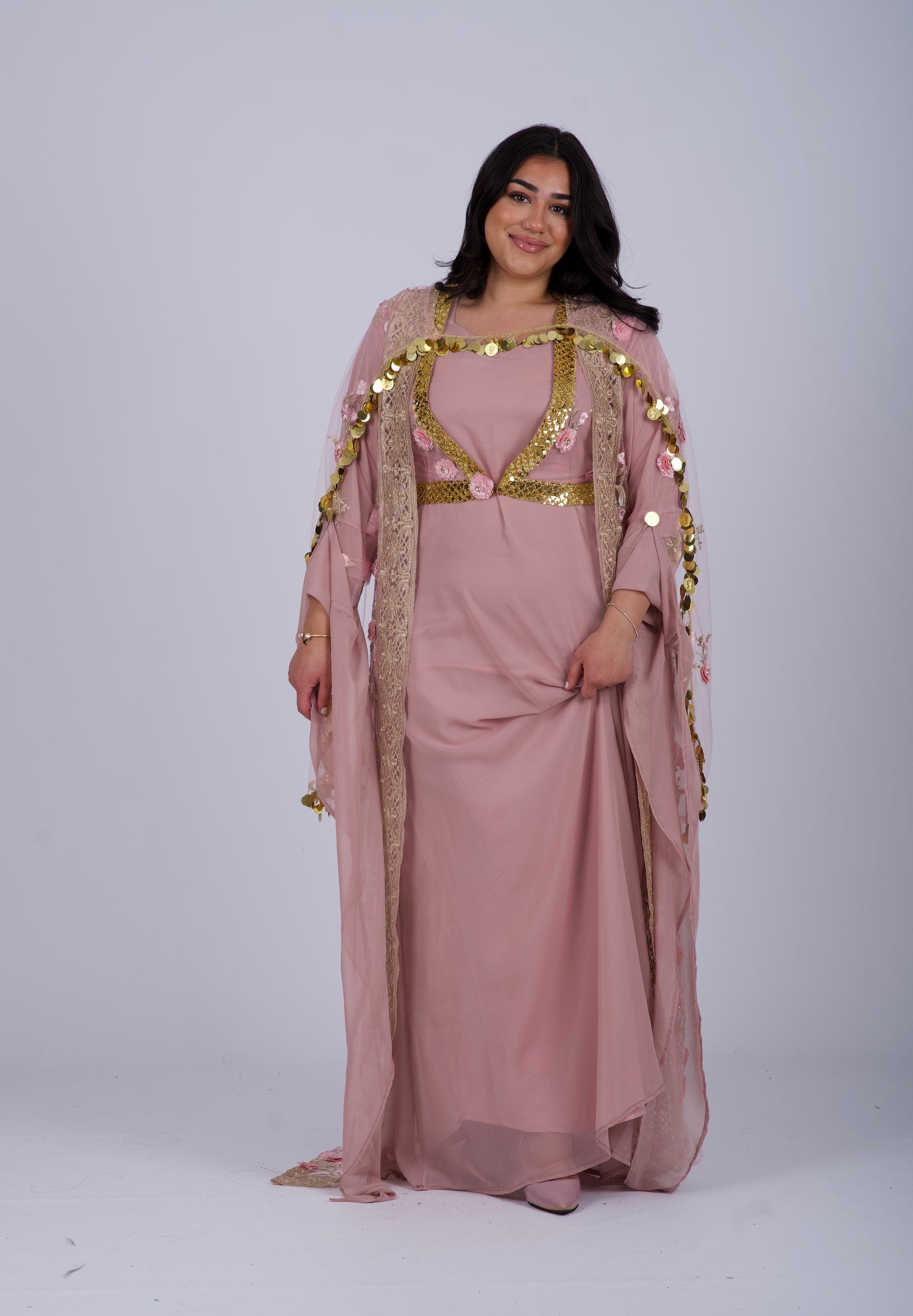 Xezal Collection Handmade Kurdish Dress- Matte Dusty Pink | High-Quality Traditional Attire Kurdish Clothes by Kewsan Xezal Collection Handmade Kurdish Dress- Matte Dusty Pink | High-Quality Traditional Attire Kurdish Clothes by Kewsan