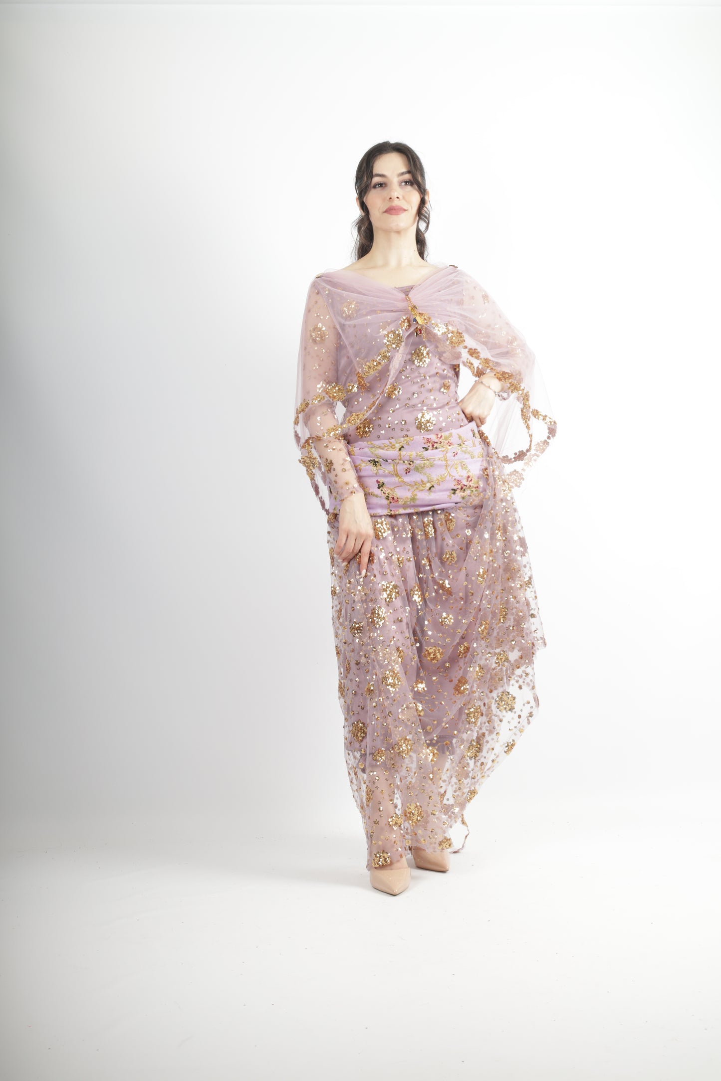 Rojhalat Kurdish dress Mukryani Saqezi style with sequin embroidery