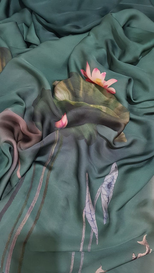 Textile - Silk Satin Green