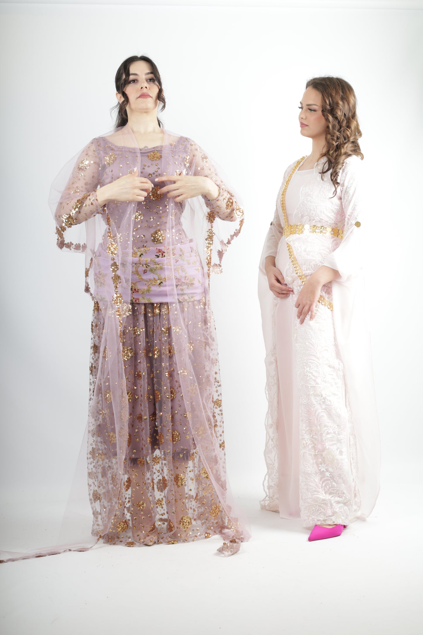 Rojhalat Kurdish traditional dress Mukryani style in lavender color