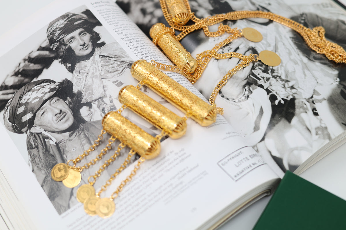 Kurdish Coin Gold-Plated Shawl Chain – Lola Zanjir Bridal Necklace ...