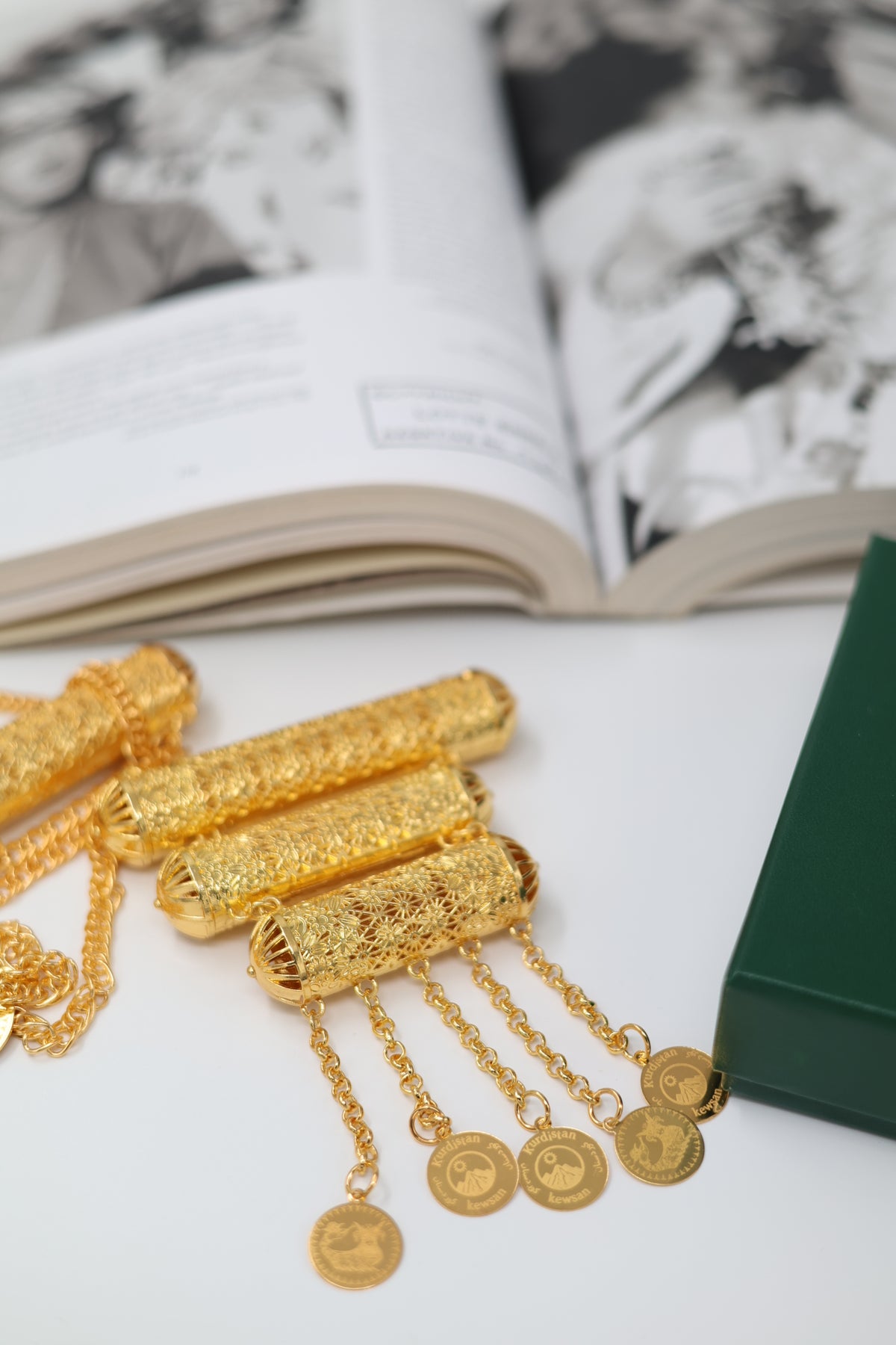 Kurdish Coin Gold-Plated Shawl Chain – Lola Zanjir Bridal Necklace ...