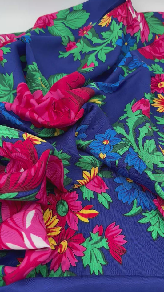 Königsblauer Pashm Wollfeeling 140*140 cm