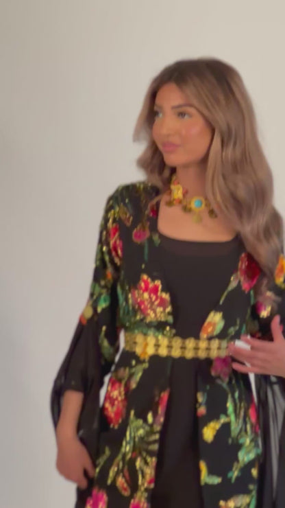 Delnia Kurdish Dress Hand Printed 3 items