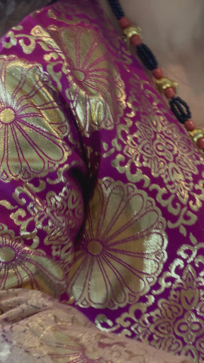 🩷 Hafse Xan – 5-Piece Kurdish Pink Dress Set (Golden, Maroon Off-White)