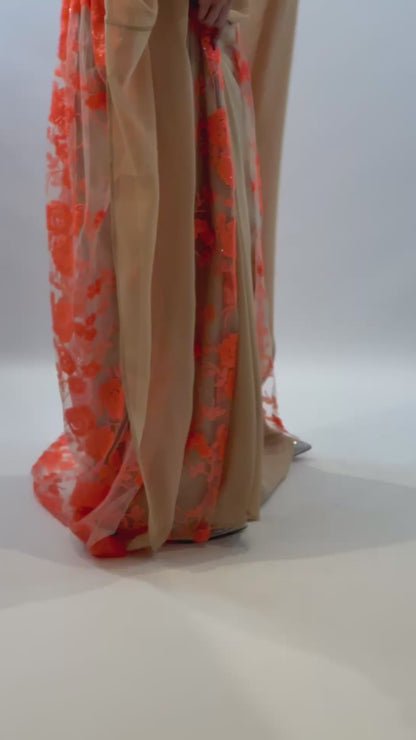 🧡 Dildar Collection – Badini Style in Orange Sequins 🧡