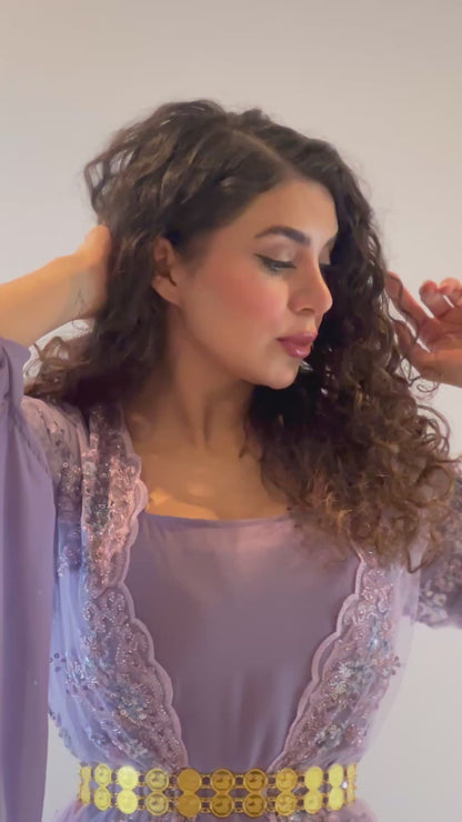 Dilber LavenderPurple – 3-Piece Kurdish Dress